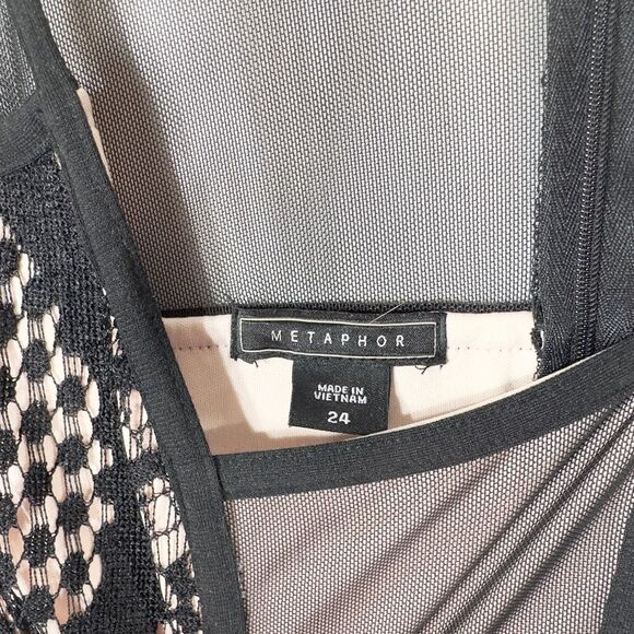 Metaphor Plus Size 24W Dress Black Sheath Silhouette Illusion Knee Length 210 - Picture 7 of 9